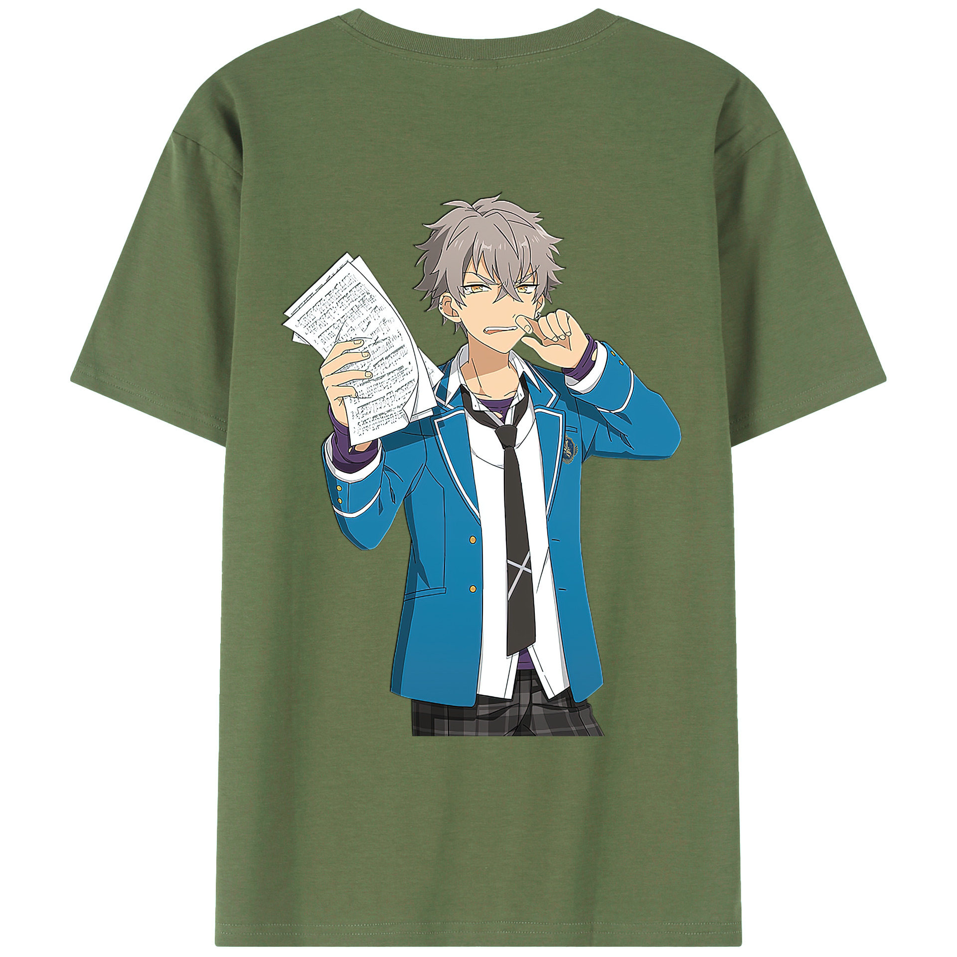 （画像用） あんさんぶるスターズ! Ensemble Stars 綿100％ メンズ半袖Tシャツ（バックプリント） 通気性